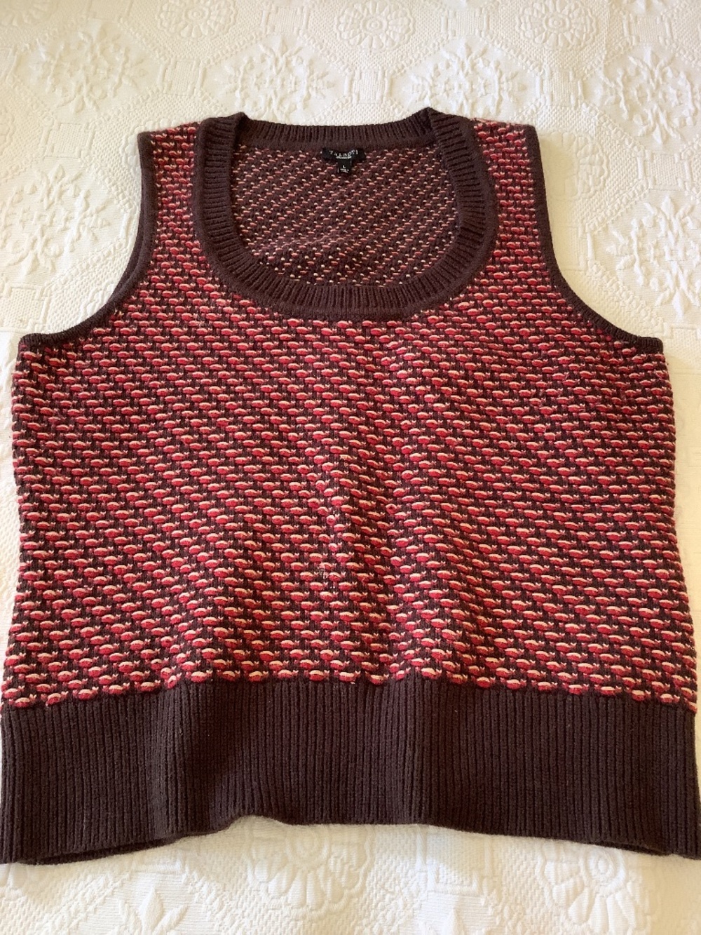 Vests are Back Vintage Talbots Brown and Red sweater vest with rabbit hair